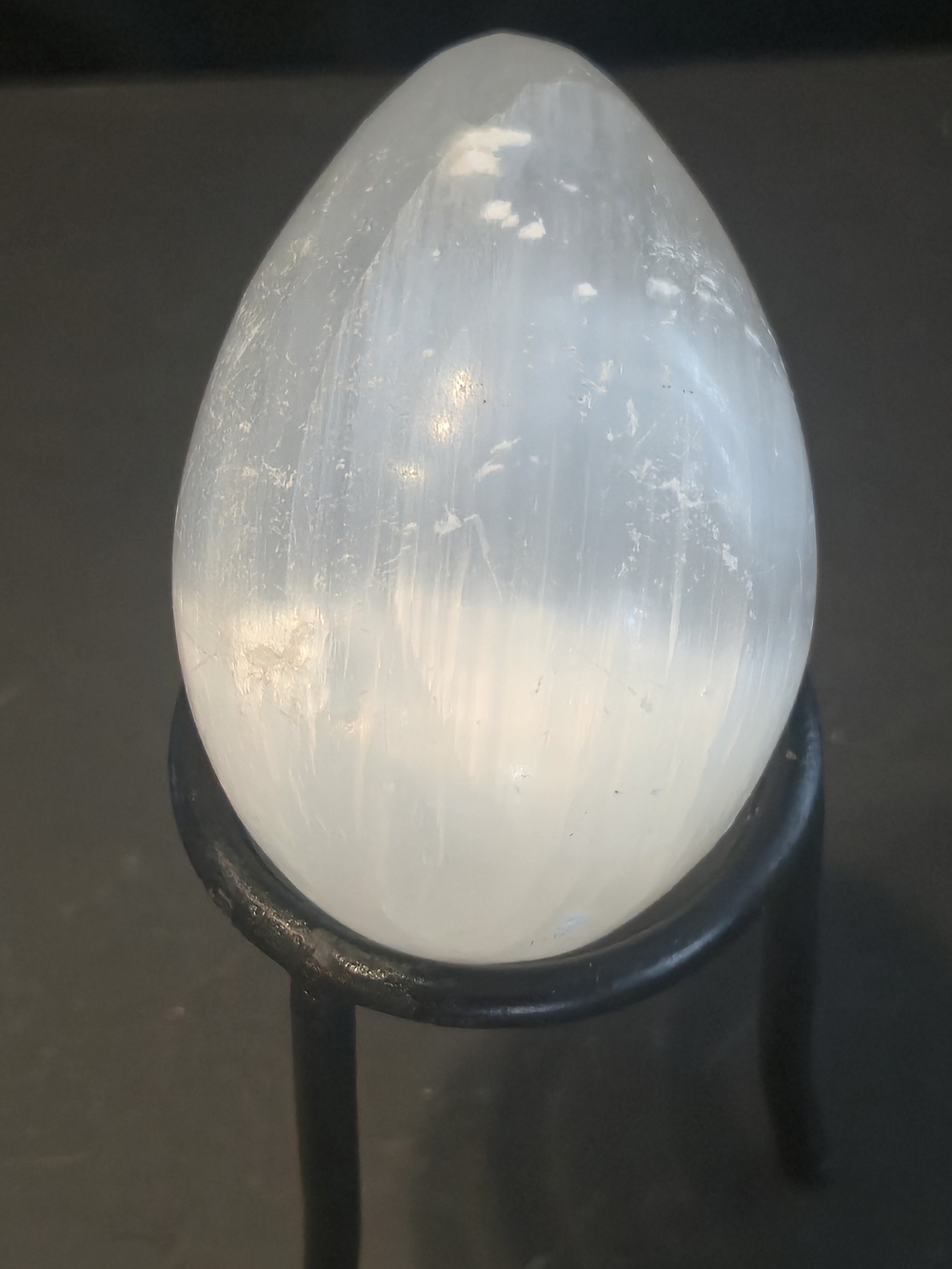 🥚 Satin Spar Selenite Egg • Approx. 2.5” • 5.71 oz